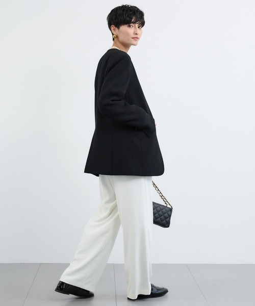 BARNYARDSTORM（バンヤードストーム）の「BARNYARDSTORM / ストレッチノーカラージャケット（ノーカラージャケット・レディース・ベージュ/ブラック・S/M）」の17枚目の写真