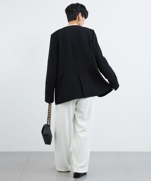 BARNYARDSTORM（バンヤードストーム）の「BARNYARDSTORM / ストレッチノーカラージャケット（ノーカラージャケット・レディース・ベージュ/ブラック・S/M）」の18枚目の写真