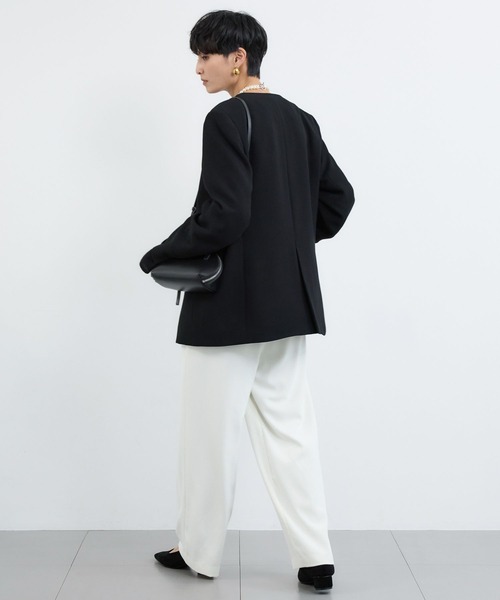 BARNYARDSTORM（バンヤードストーム）の「BARNYARDSTORM / ストレッチノーカラージャケット（ノーカラージャケット・レディース・ベージュ/ブラック・S/M）」の21枚目の写真