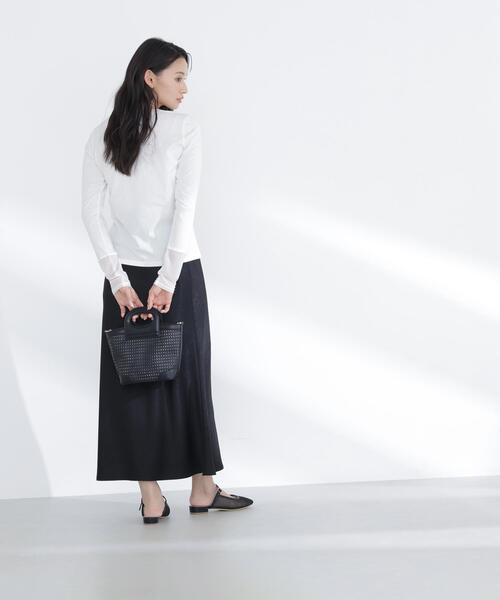 NATURAL BEAUTY BASIC(ナチュラルビューティーベーシック)の「◇バイアスサテンナロースカート(スカート・レディース・オフホワイト/イエロー/ブラウン/ブラック/ホワイト系その他2・MEDIUM/P/S)」の21枚目の写真