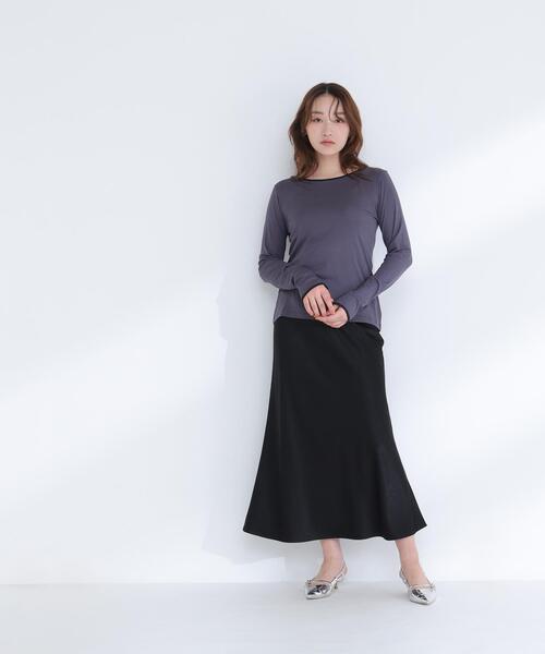 NATURAL BEAUTY BASIC（ナチュラルビューティーベーシック）の「◇バイアスサテンナロースカート（スカート・レディース・オフホワイト/イエロー/ブラウン/ブラック/ホワイト系その他2・MEDIUM/P/S）」の7枚目の写真
