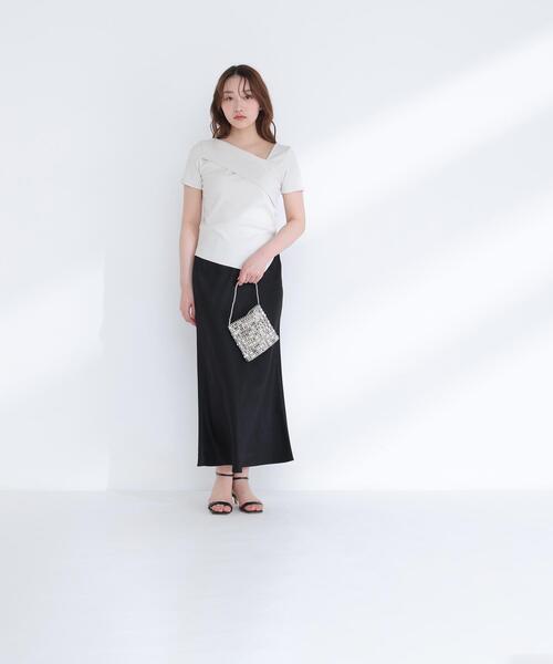 NATURAL BEAUTY BASIC（ナチュラルビューティーベーシック）の「◇バイアスサテンナロースカート（スカート・レディース・オフホワイト/イエロー/ブラウン/ブラック/ホワイト系その他2・MEDIUM/P/S）」の8枚目の写真