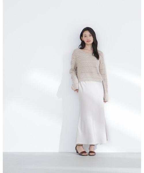 NATURAL BEAUTY BASIC（ナチュラルビューティーベーシック）の「◇バイアスサテンナロースカート（スカート・レディース・オフホワイト/イエロー/ブラウン/ブラック/ホワイト系その他2・MEDIUM/P/S）」の15枚目の写真
