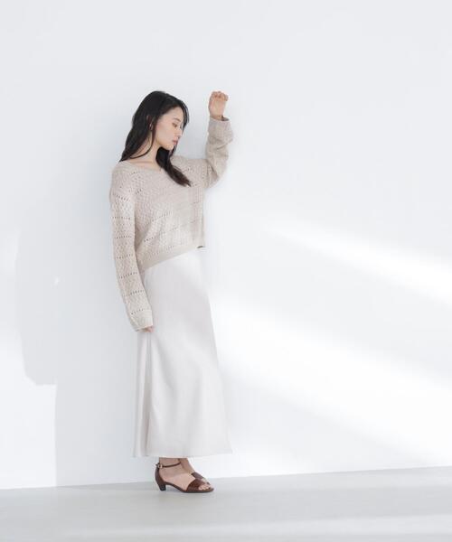 NATURAL BEAUTY BASIC（ナチュラルビューティーベーシック）の「◇バイアスサテンナロースカート（スカート・レディース・オフホワイト/イエロー/ブラウン/ブラック/ホワイト系その他2・MEDIUM/P/S）」の17枚目の写真