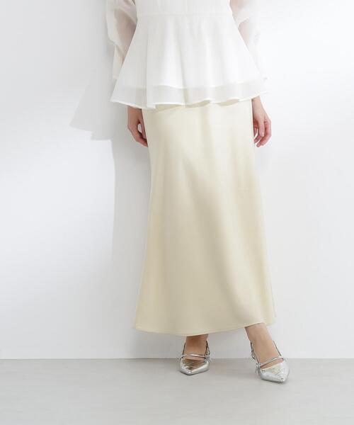 NATURAL BEAUTY BASIC（ナチュラルビューティーベーシック）の「◇バイアスサテンナロースカート（スカート・レディース・オフホワイト/イエロー/ブラウン/ブラック/ホワイト系その他2・MEDIUM/P/S）」の13枚目の写真