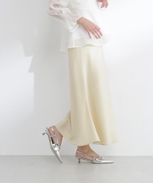 NATURAL BEAUTY BASIC（ナチュラルビューティーベーシック）の「◇バイアスサテンナロースカート（スカート・レディース・オフホワイト/イエロー/ブラウン/ブラック/ホワイト系その他2・MEDIUM/P/S）」の15枚目の写真