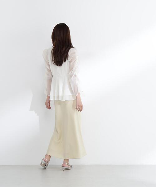 NATURAL BEAUTY BASIC（ナチュラルビューティーベーシック）の「◇バイアスサテンナロースカート（スカート・レディース・オフホワイト/イエロー/ブラウン/ブラック/ホワイト系その他2・MEDIUM/P/S）」の19枚目の写真