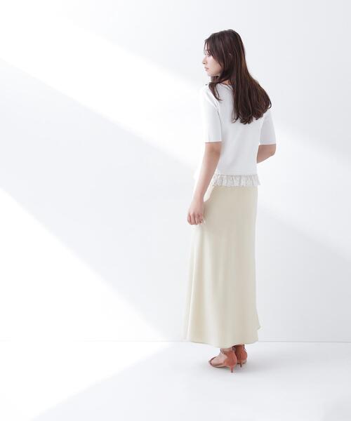 NATURAL BEAUTY BASIC（ナチュラルビューティーベーシック）の「◇バイアスサテンナロースカート（スカート・レディース・オフホワイト/イエロー/ブラウン/ブラック/ホワイト系その他2・MEDIUM/P/S）」の6枚目の写真