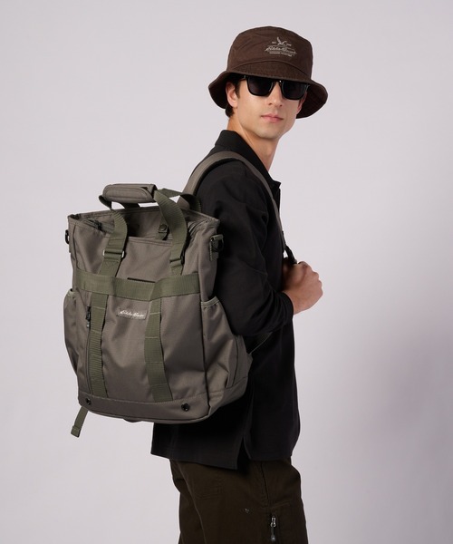 Eddie Bauer（エディーバウアー）の「コーデュラ 3WAYバッグ（バックパック/リュック・メンズ・ブラック/カーキオリーブ・F）」の2枚目の写真