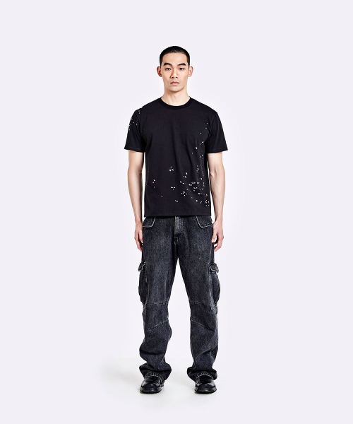 51%(フィフティーワンパーセント)の「Denim cargo pants - Washed black(デニムパンツ・メンズ・その他・L/M/S)」の2枚目の写真