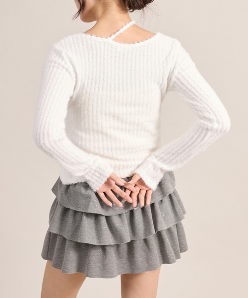 apres jour mignon(アプレジュールミニョン)の「デザインふわふわトップス(ニット/セーター・レディース・ブラック/ブルー/オフホワイト・LARGE/フリー)」の8枚目の写真