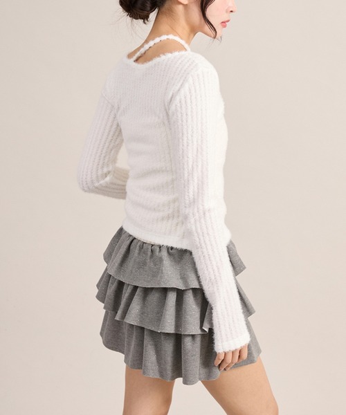 apres jour mignon(アプレジュールミニョン)の「デザインふわふわトップス(ニット/セーター・レディース・ブラック/ブルー/オフホワイト・LARGE/フリー)」の9枚目の写真