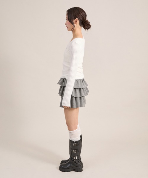 apres jour mignon(アプレジュールミニョン)の「デザインふわふわトップス(ニット/セーター・レディース・ブラック/ブルー/オフホワイト・LARGE/フリー)」の10枚目の写真