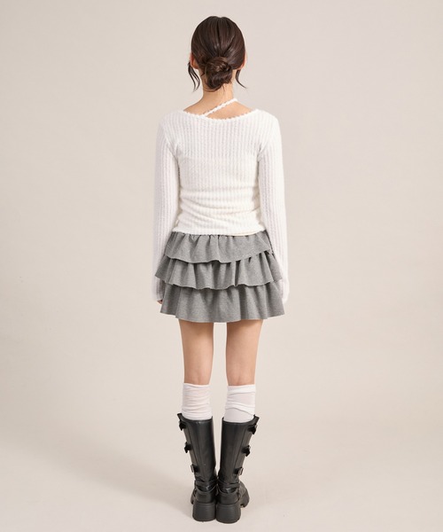apres jour mignon(アプレジュールミニョン)の「デザインふわふわトップス(ニット/セーター・レディース・ブラック/ブルー/オフホワイト・LARGE/フリー)」の11枚目の写真