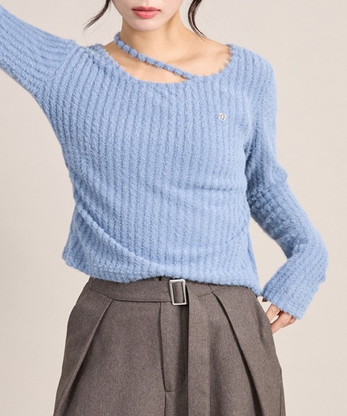 apres jour mignon(アプレジュールミニョン)の「デザインふわふわトップス(ニット/セーター・レディース・ブラック/ブルー/オフホワイト・LARGE/フリー)」の17枚目の写真