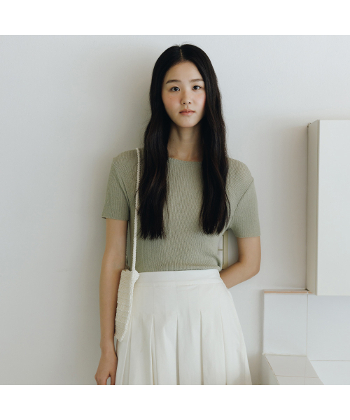 LOEN HALF KNIT (PALE OLIVE)