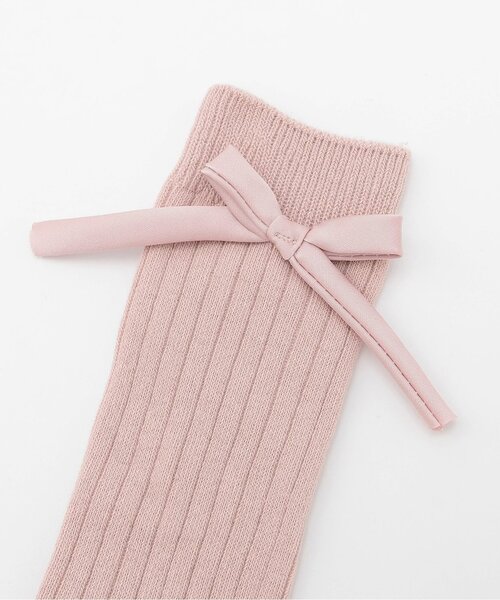 petit main（プティマイン）の「リボンハイソックス（ソックス/靴下・キッズ・ライトピンク/オフホワイト/グレー・SS/S/M/L）」の8枚目の写真