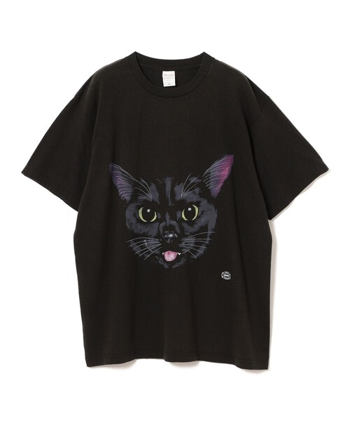 mmts（マミタス）の「BLACK CAT FACE  Tシャツ 旅行 レイヤード 洗濯可能 主役トップス ライブ（Tシャツ/カットソー・レディース・ブラック・S/M/L/XL）」の20枚目の写真