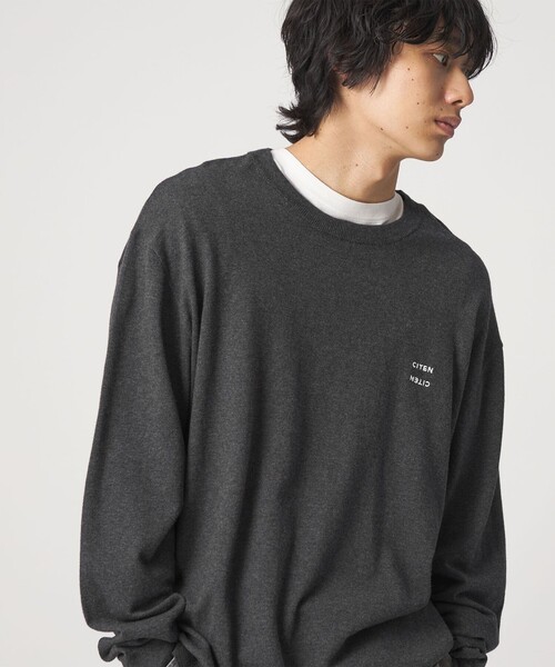 CITEN（シテン）の「＜CITEN＞コットンカシミヤニットプルオーバー（ニット/セーター・メンズ・ネイビー/ダークグレー/ライトピンク・M/L）」の2枚目の写真