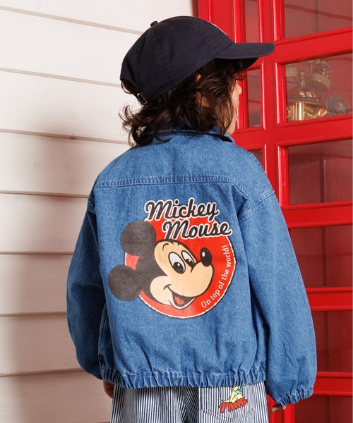 Disney(ディズニー)の「ディズニー デニムジャケット 1252K(デニムジャケット・キッズ・ブラック×レッド・100cm/110cm/120cm/130cm/140cm/90cm)」の1枚目の写真
