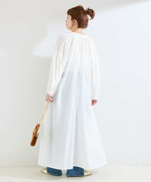 B.C STOCK（ベーセーストック）の「手洗い可 / ピンタックスリーブワンピース（ワンピース・レディース・ブラック/ホワイト/レッド・SMALL/MEDIUM）」の12枚目の写真