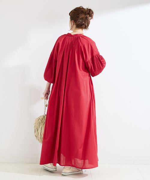 B.C STOCK（ベーセーストック）の「手洗い可 / ピンタックスリーブワンピース（ワンピース・レディース・ブラック/ホワイト/レッド・SMALL/MEDIUM）」の16枚目の写真