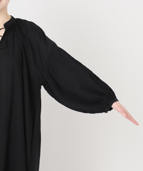 B.C STOCK（ベーセーストック）の「手洗い可 / ピンタックスリーブワンピース（ワンピース・レディース・ブラック/ホワイト/レッド・SMALL/MEDIUM）」の21枚目の写真