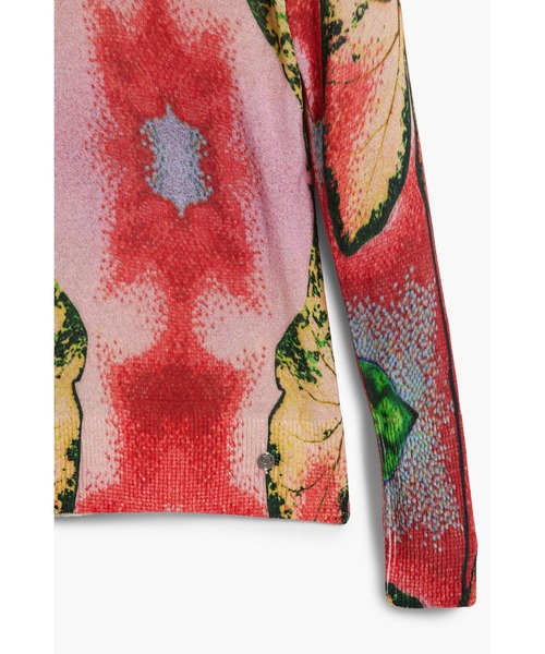 Desigual(デシグアル)の「ボタニカルリーフプリントニットセーター(ニット/セーター・レディース・レッド・XS/S/M/XL/L)」の3枚目の写真