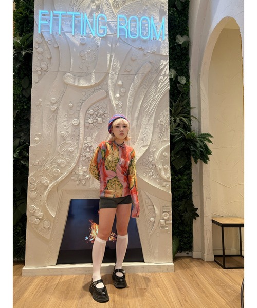 Desigual（デシグアル）の「ボタニカルリーフプリントニットセーター（ニット/セーター・レディース・レッド・XS/S/M/XL/L）」の8枚目の写真