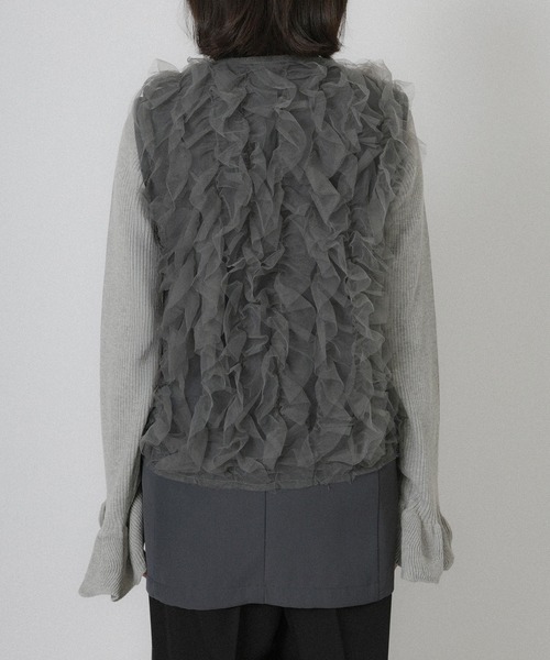 Floran(フローラン)の「ジレ+チュールジレセット(ベスト・レディース・グレイッシュベージュ/グレー/ブラック・FREE)」の15枚目の写真