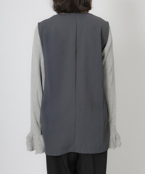 Floran(フローラン)の「ジレ+チュールジレセット(ベスト・レディース・グレイッシュベージュ/グレー/ブラック・FREE)」の11枚目の写真