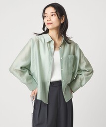 green label relaxing | エアリー シアー ロングスリーブ シャツ ウォッシャブル 接触冷感(シャツ/ブラウス)