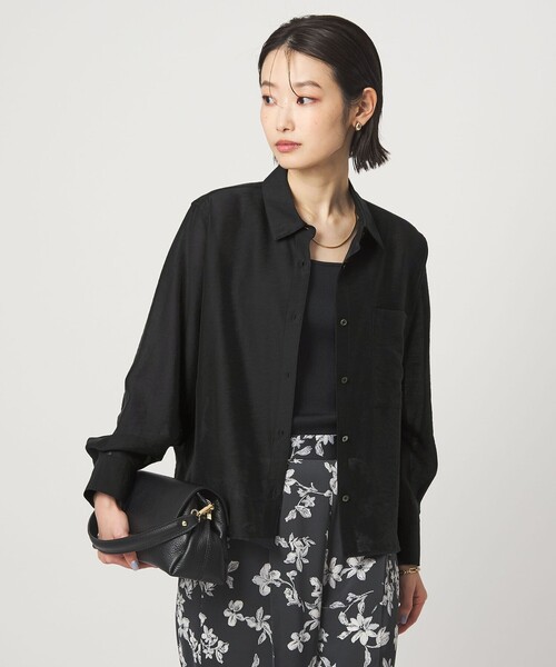 green label relaxing（グリーンレーベルリラクシング）の「エアリー シアー ロングスリーブ シャツ ウォッシャブル 接触冷感（シャツ/ブラウス・レディース・オフホワイト/ライム/ダークグレー/モカ・FREE）」の3枚目の写真