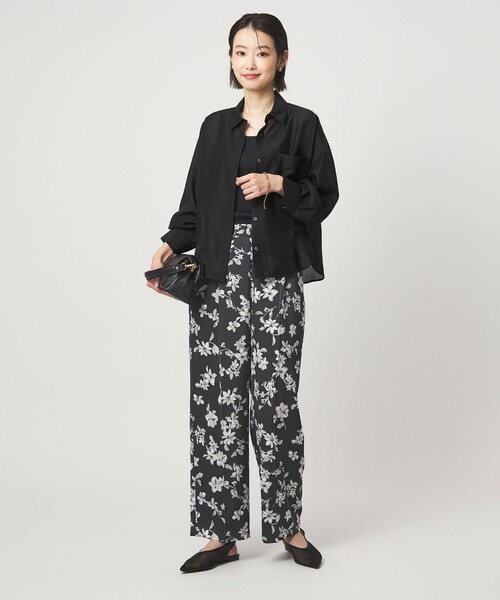 green label relaxing（グリーンレーベルリラクシング）の「エアリー シアー ロングスリーブ シャツ ウォッシャブル 接触冷感（シャツ/ブラウス・レディース・オフホワイト/ライム/ダークグレー/モカ・FREE）」の18枚目の写真