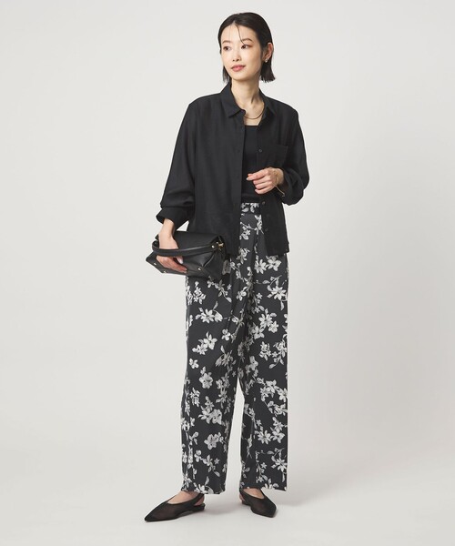 green label relaxing（グリーンレーベルリラクシング）の「エアリー シアー ロングスリーブ シャツ ウォッシャブル 接触冷感（シャツ/ブラウス・レディース・オフホワイト/ライム/ダークグレー/モカ・FREE）」の19枚目の写真