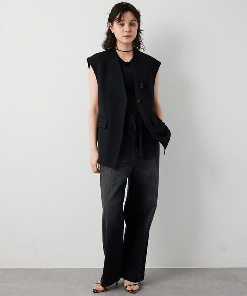 Whim Gazette（ウィムガゼット）の「リネンライクジレ（ベスト・レディース・ブラック/ベージュ・FREE）」の17枚目の写真