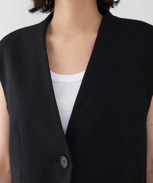 Whim Gazette（ウィムガゼット）の「リネンライクジレ（ベスト・レディース・ブラック/ベージュ・FREE）」の7枚目の写真