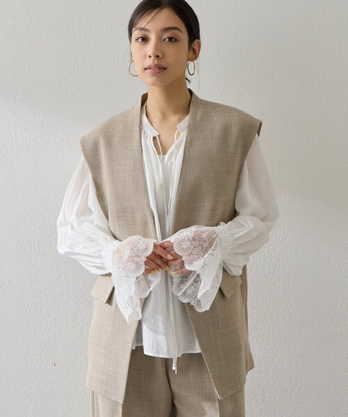 Whim Gazette（ウィムガゼット）の「リネンライクジレ（ベスト・レディース・ブラック/ベージュ・FREE）」の19枚目の写真