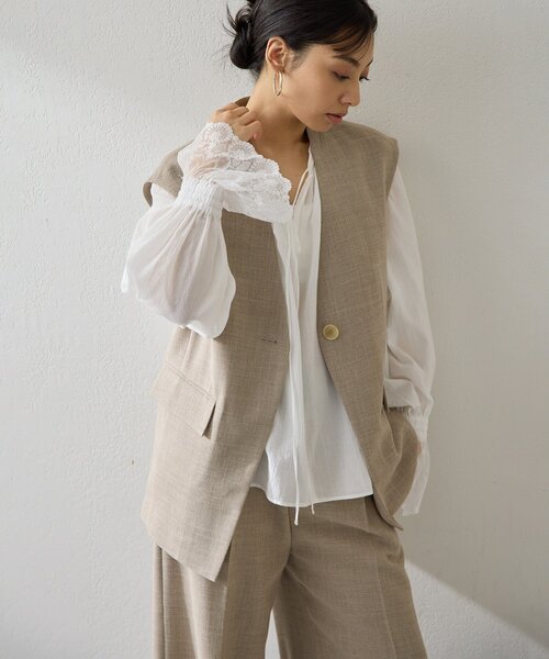 Whim Gazette（ウィムガゼット）の「リネンライクジレ（ベスト・レディース・ブラック/ベージュ・FREE）」の15枚目の写真