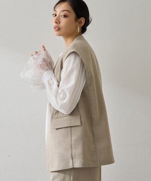 Whim Gazette（ウィムガゼット）の「リネンライクジレ（ベスト・レディース・ブラック/ベージュ・FREE）」の20枚目の写真