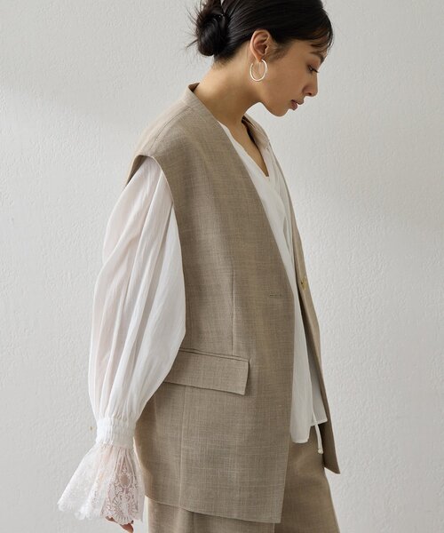 Whim Gazette（ウィムガゼット）の「リネンライクジレ（ベスト・レディース・ブラック/ベージュ・FREE）」の12枚目の写真