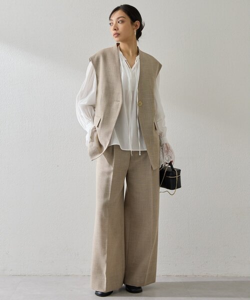 Whim Gazette（ウィムガゼット）の「リネンライクジレ（ベスト・レディース・ブラック/ベージュ・FREE）」の14枚目の写真