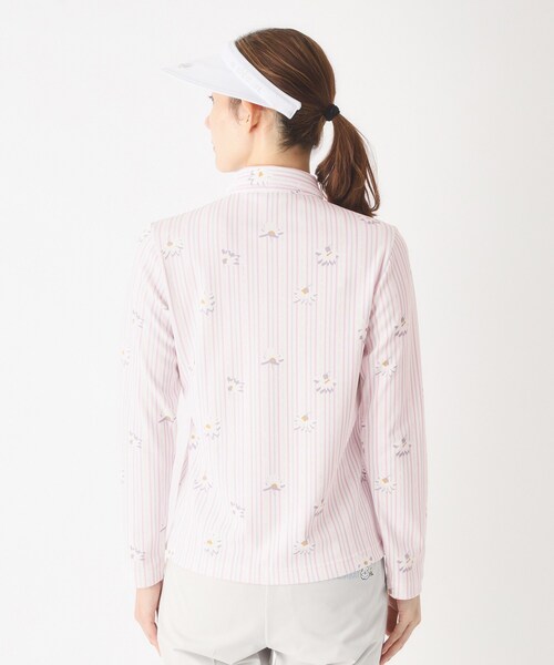 adabat（アダバット）の「【UVカット】ストライプフラワー長袖ポロシャツ（ポロシャツ・レディース・サックスブルー系/ピンク系1・42/40/38）」の16枚目の写真