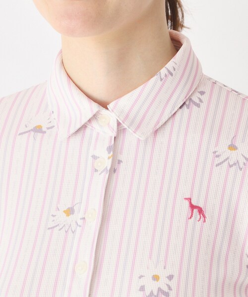 adabat（アダバット）の「【UVカット】ストライプフラワー長袖ポロシャツ（ポロシャツ・レディース・サックスブルー系/ピンク系1・42/40/38）」の17枚目の写真