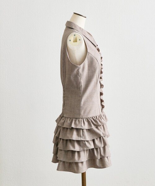 ワンピース Belle Charme / Nosleeve Frill Onepiece セール】【Belle Charme】Nosleeve Frill Onepiece（ワンピース