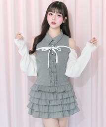 OLIVE des OLIVE | 【Belle Charme】Nosleeve Frill Onepiece(ワンピース)