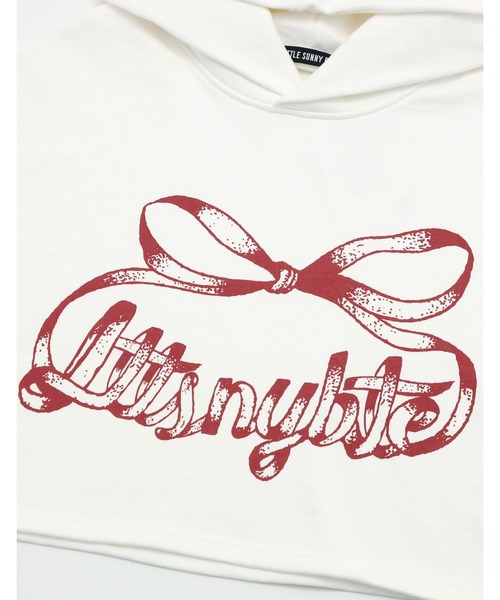 Little sunny bite（リトルサニーバイト）の「【8】【it】【Little sunny bite】short ribbon sweat hoodie（パーカー・レディース・ブラック/ピンク/ホワイト・MEDIUM/SMALL）」の8枚目の写真
