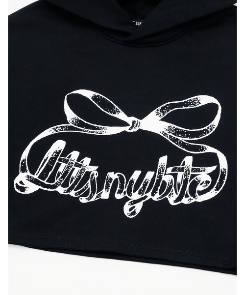 Little sunny bite（リトルサニーバイト）の「【8】【it】【Little sunny bite】short ribbon sweat hoodie（パーカー・レディース・ブラック/ピンク/ホワイト・MEDIUM/SMALL）」の17枚目の写真