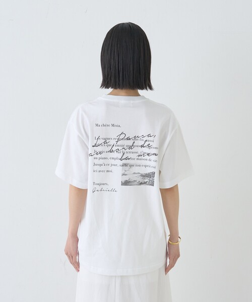 Rouge vif Anna（ルージュヴィフアンナ）の「バックフォトグラフィックロゴTシャツ（Tシャツ/カットソー・レディース・アイボリー/ホワイト・フリー）」の4枚目の写真