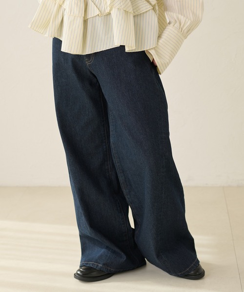 apres jour clair（アプレジュールクレア）の「【美シルエット】【apres jour clair】フレアデザインデニムパンツ（デニムパンツ・レディース・ライトブルー/ブラウン系その他/インディゴブルー・LARGE/SMALL/MEDIUM）」の17枚目の写真